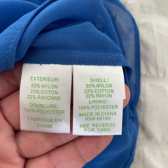 Lilly Pulitzer Blue Palm Lace Off-Shoulder Blouse - Picture 6 of 8